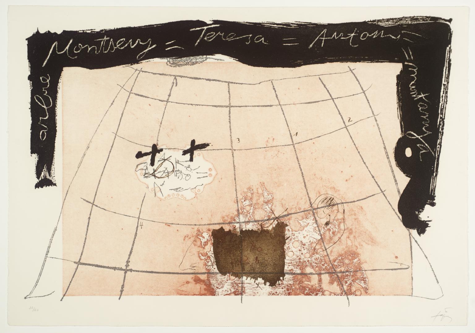 Cartography 1976 by Antoni Tapies 1923-2012