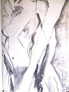 Charcoal drawing on paper, 70 x 100cm