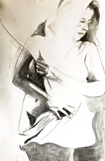 Charcoal drawing on paper, 70 x 100cm